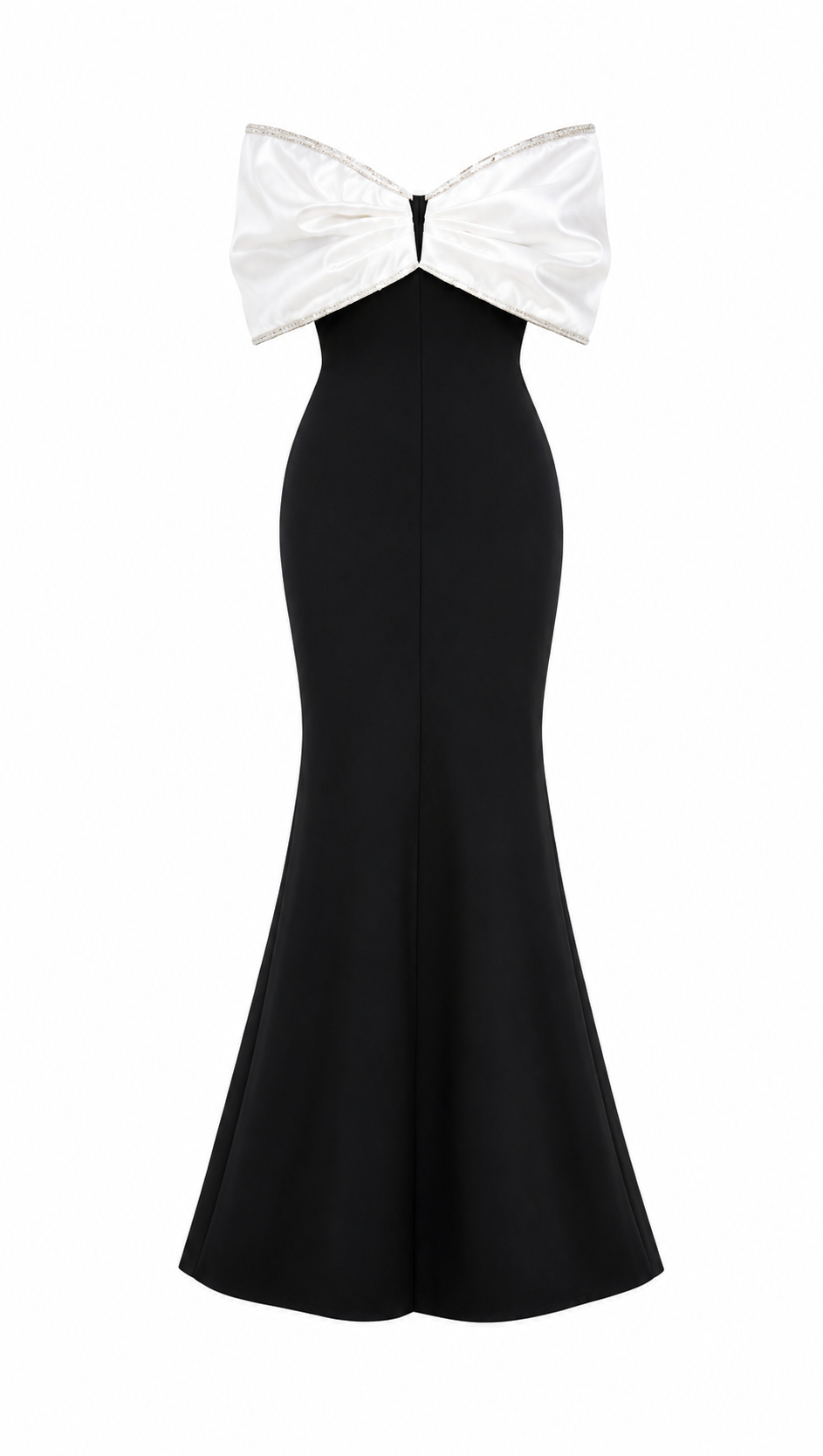 Monochrome Off-Shoulder Mermaid Gown - Elegance