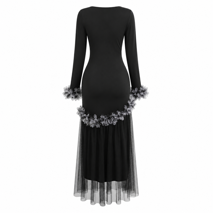 Midnight Bloom Mermaid Dress - Glamour