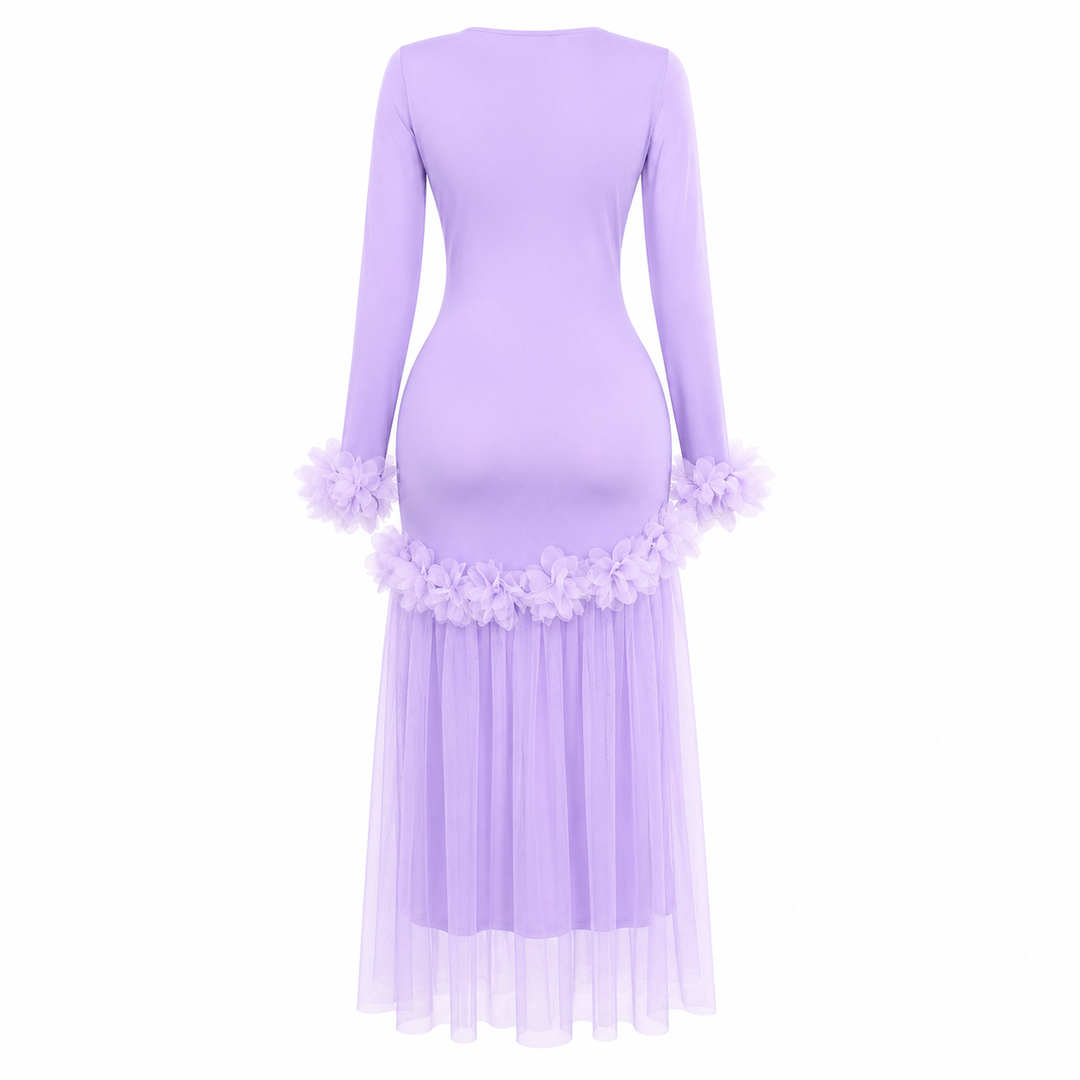 Midnight Bloom Mermaid Dress - Glamour