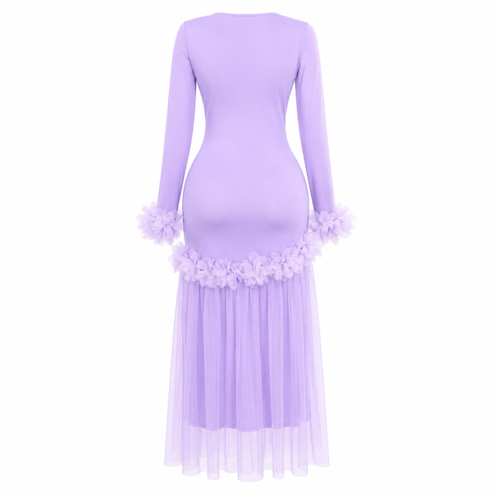 Midnight Bloom Mermaid Dress - Glamour
