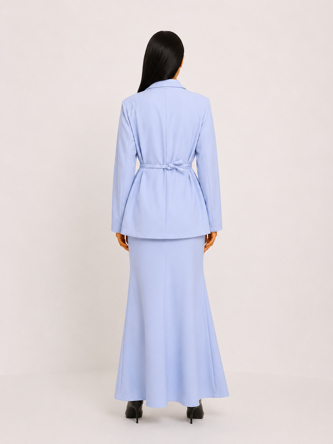 Elegant Blazer & Maxi Skirt Set — Midnight
