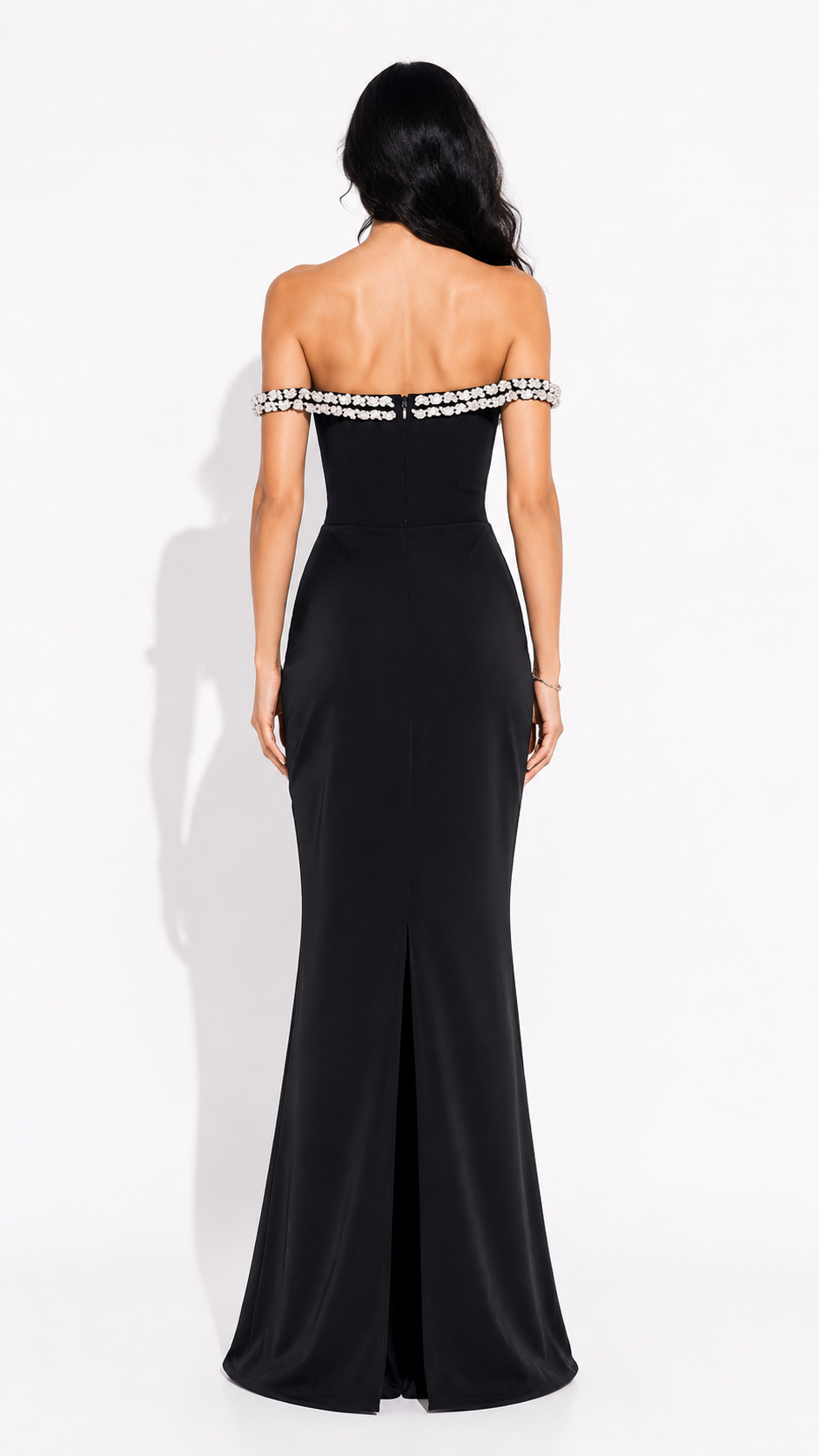 Crystal Embellished Mermaid Gown - Glamour