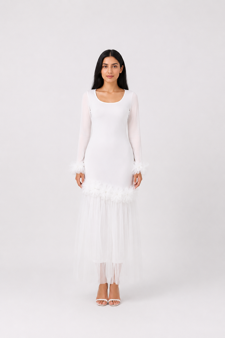 Midnight Bloom Mermaid Dress - Glamour