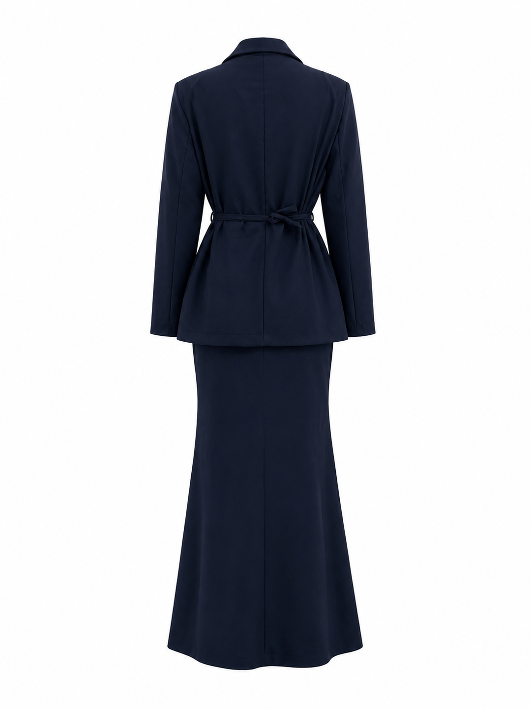 Elegant Blazer & Maxi Skirt Set — Midnight