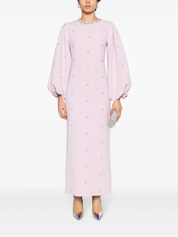 embellished balloon-sleeve column dress – Lorah
