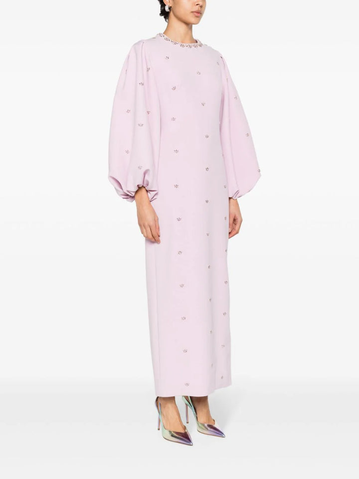 embellished balloon-sleeve column dress – Lorah