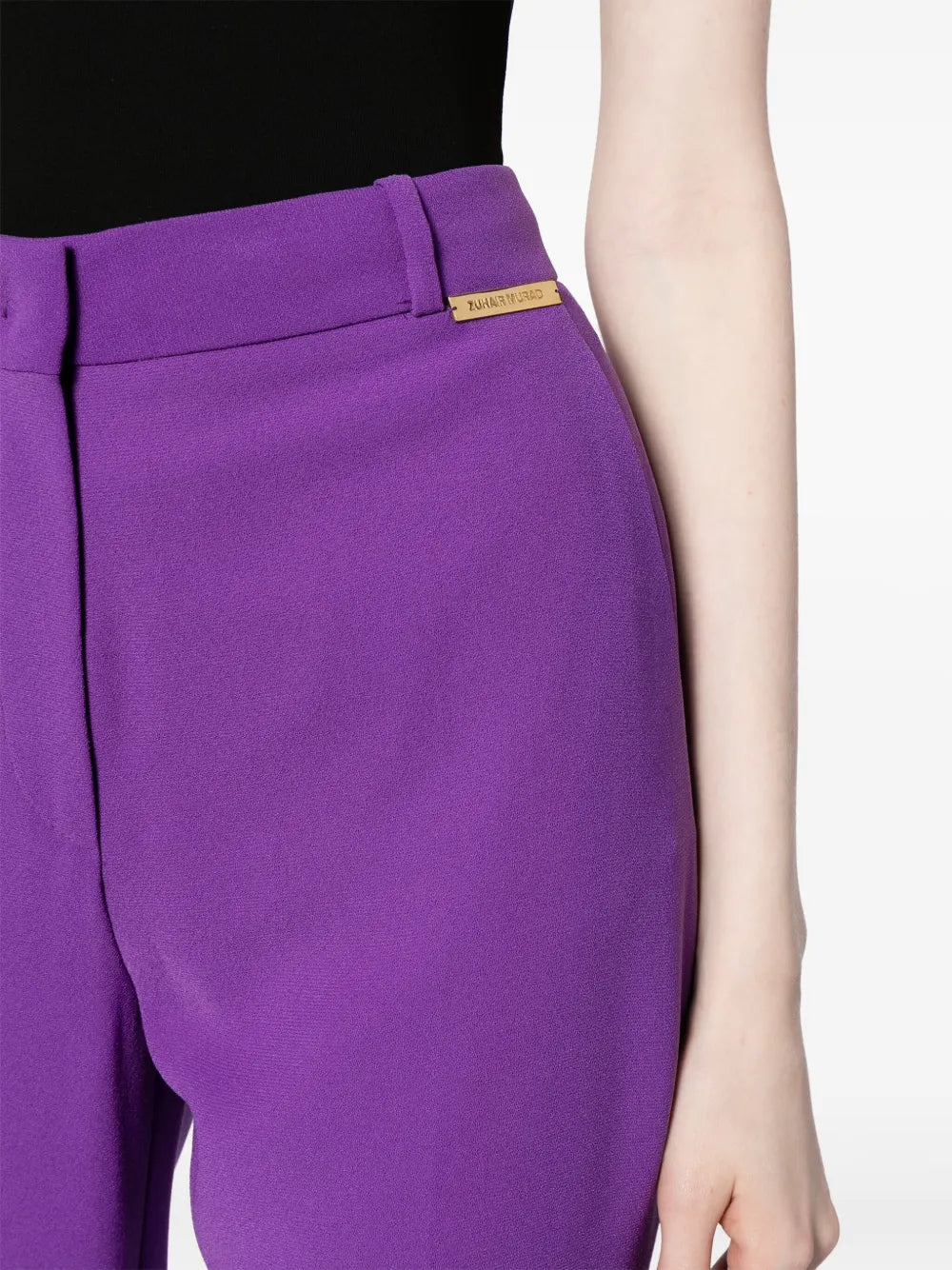 Draped belted blazer broekenset met uitlopende pijpen – Vronik 