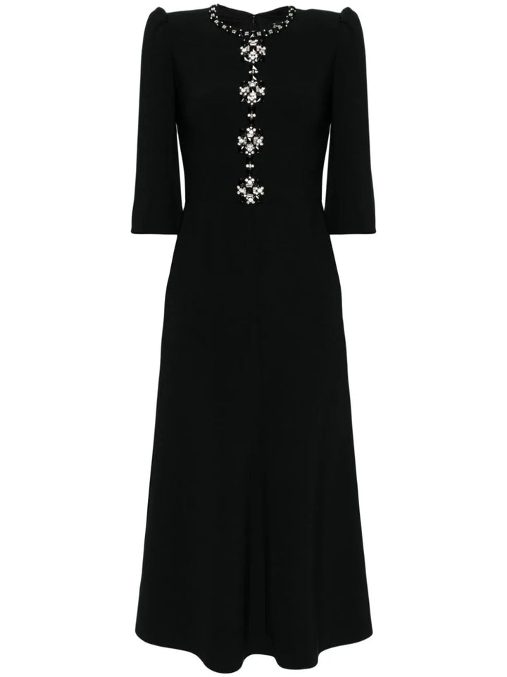 embellished button-detail midi dress – Salien