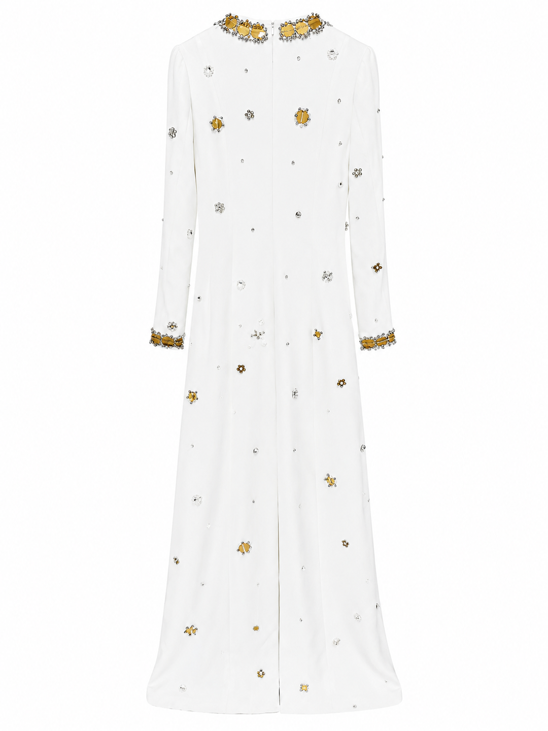 Crystal Embellished Maxi Dress - Ivory