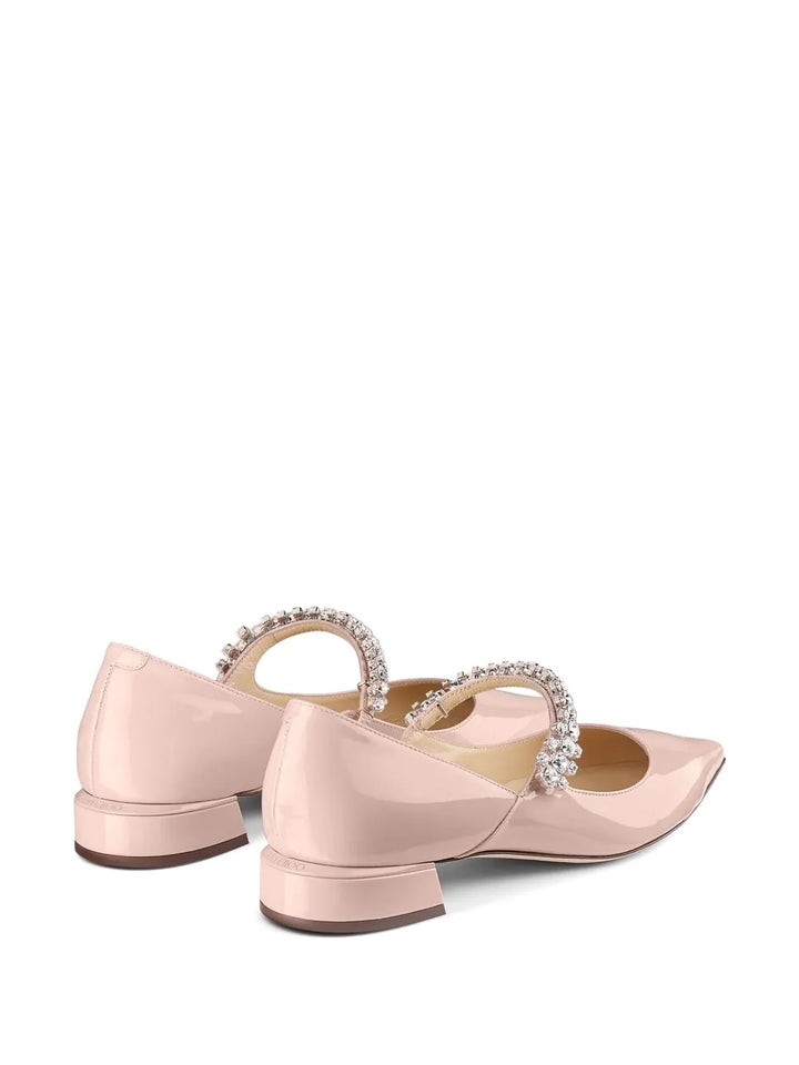 pointed toe flats with crystal strap - VERACI