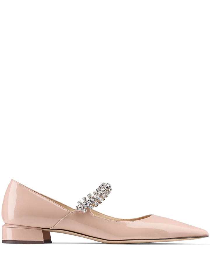 pointed toe flats with crystal strap - VERACI