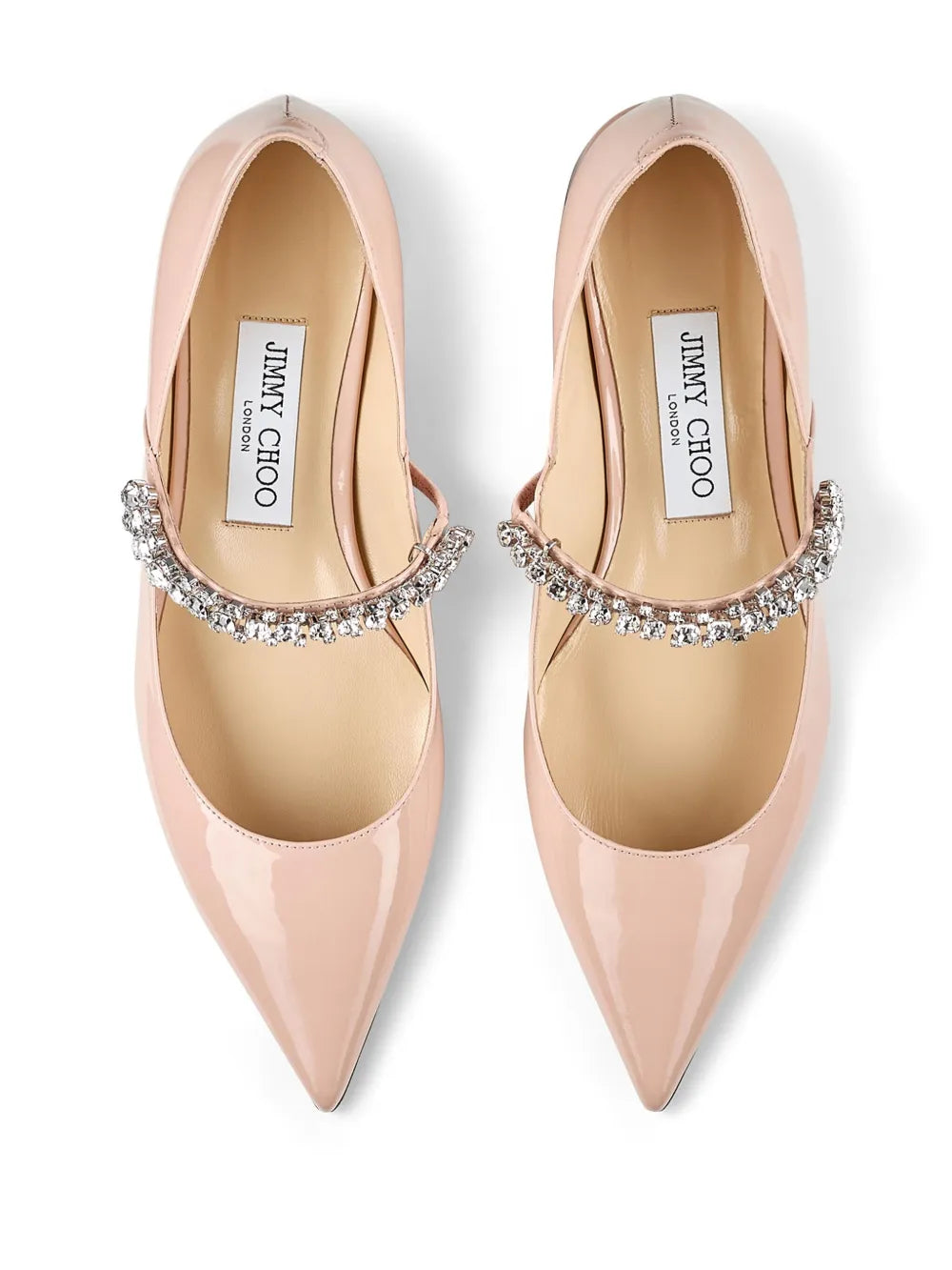 pointed toe flats with crystal strap - VERACI