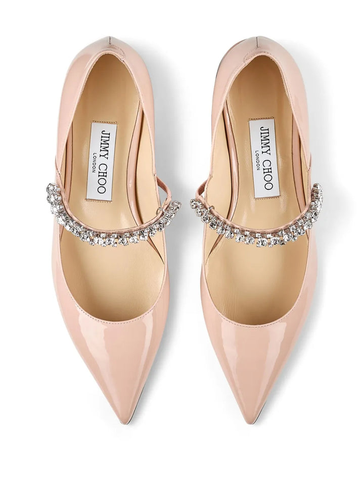 pointed toe flats with crystal strap - VERACI
