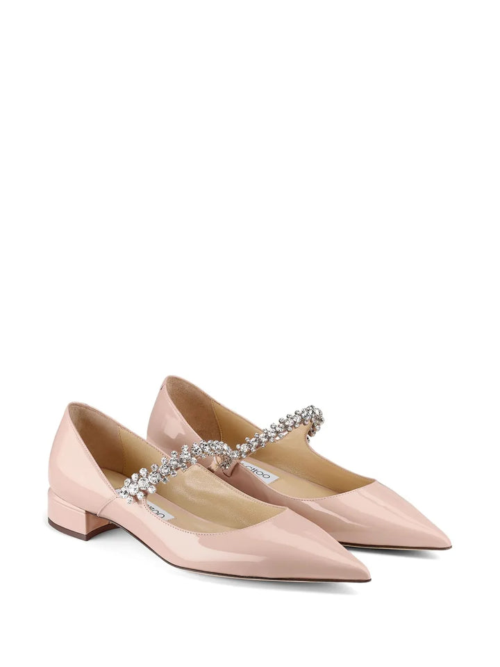 pointed toe flats with crystal strap - VERACI
