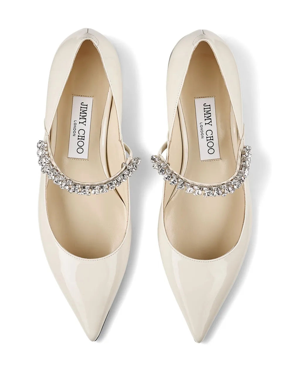 pointed toe flats with crystal strap - VERACI