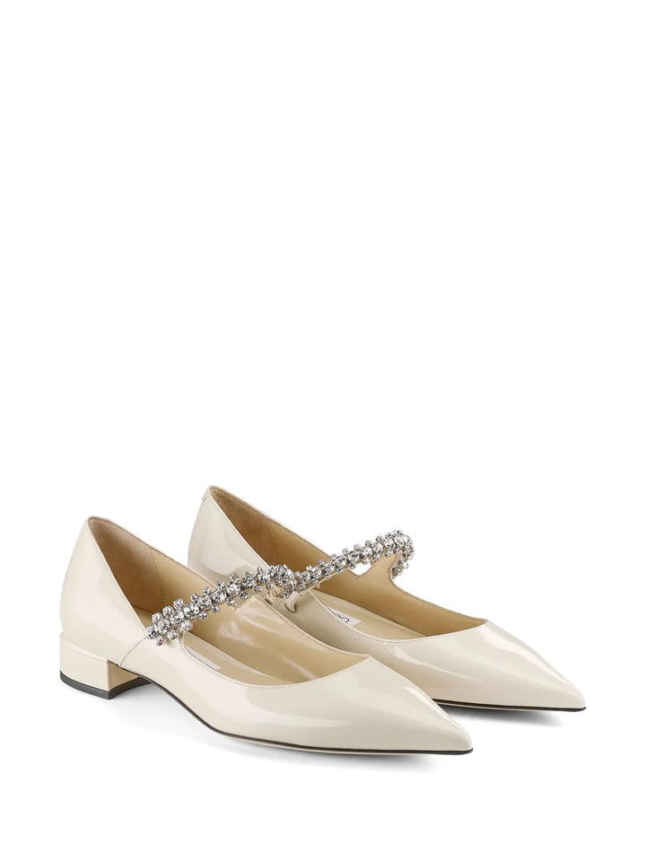 pointed toe flats with crystal strap - VERACI