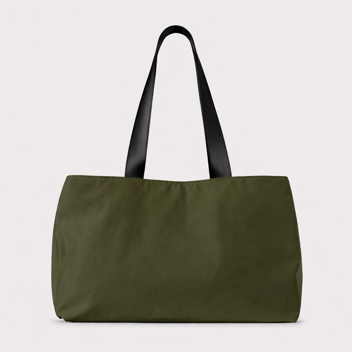 oversized nylon tote bag with contrast straps – ESSENTIAL