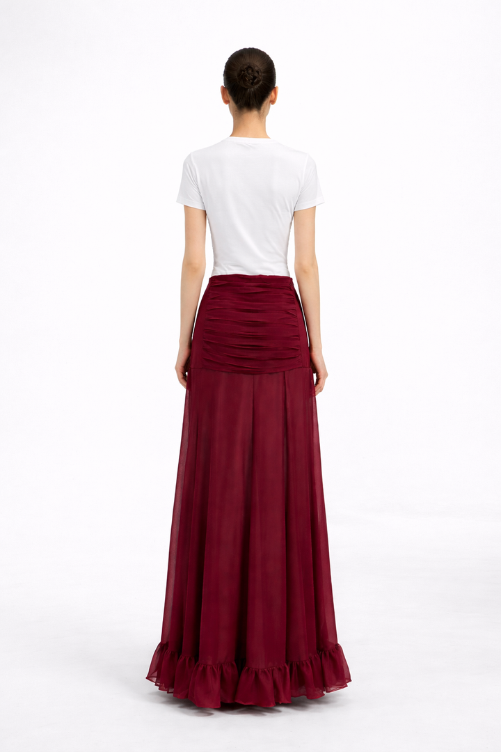 Elegant High-Waist Mermaid Maxi Skirt – PINKOR