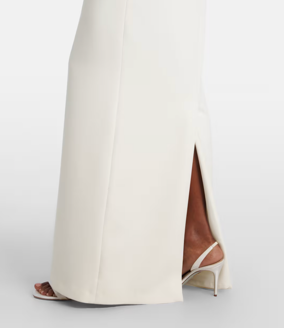 halter column gown with slim waist belt – SERENA
