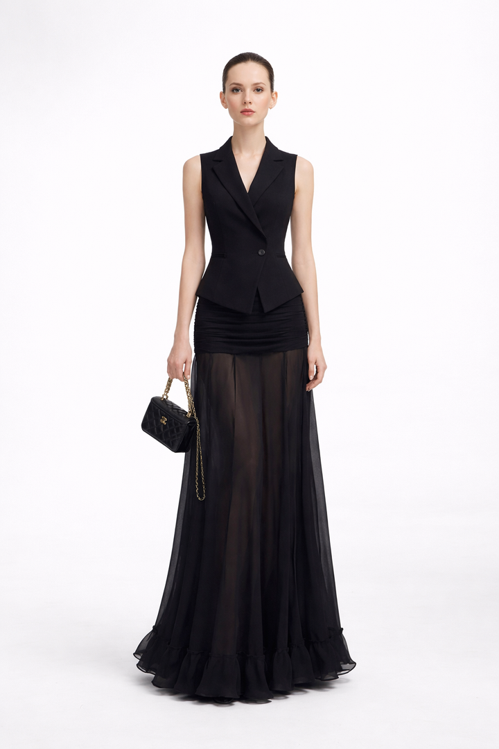 Elegant High-Waist Mermaid Maxi Skirt – PINKOR
