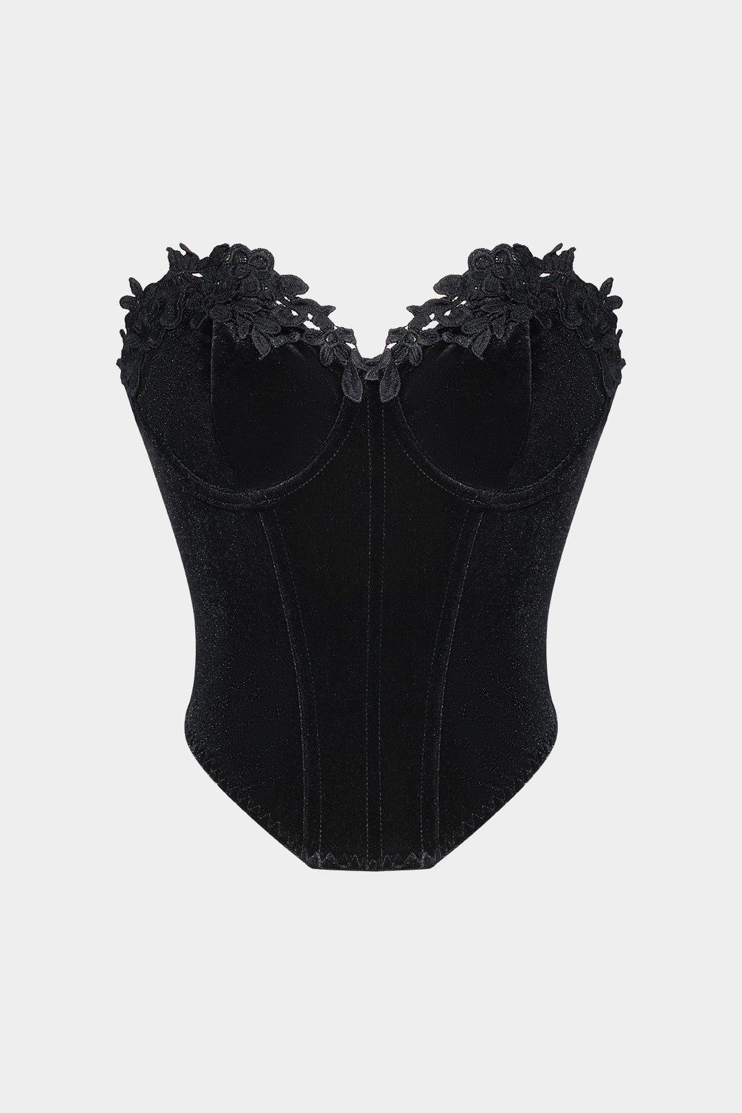 Velvet Backless Bustier Corset Tube Top