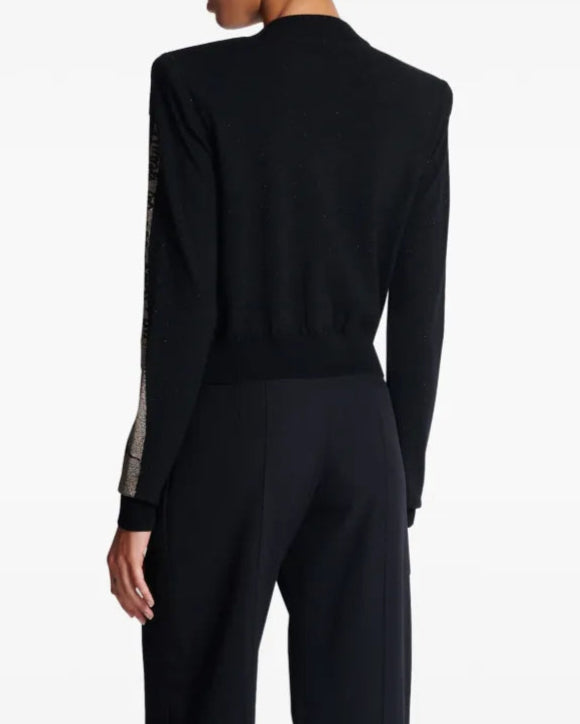 knitted cardigan with abstract script design – NOVAZLI