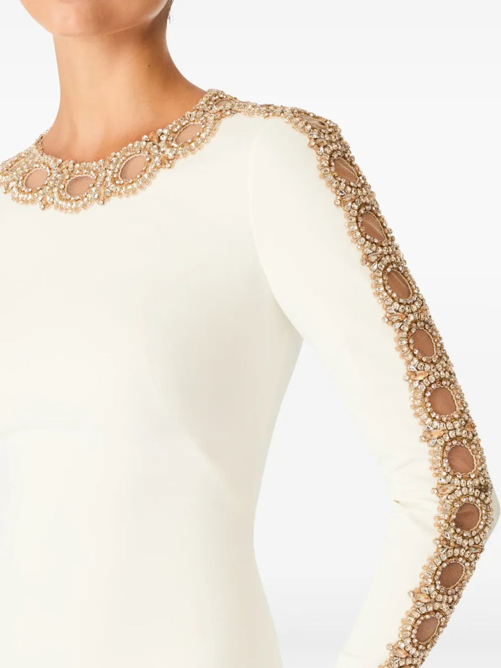 Plissiertes Oberteil mit ausgestellten Ärmeln und Maxirock-Set mit Taillengürtel – Rosiny 