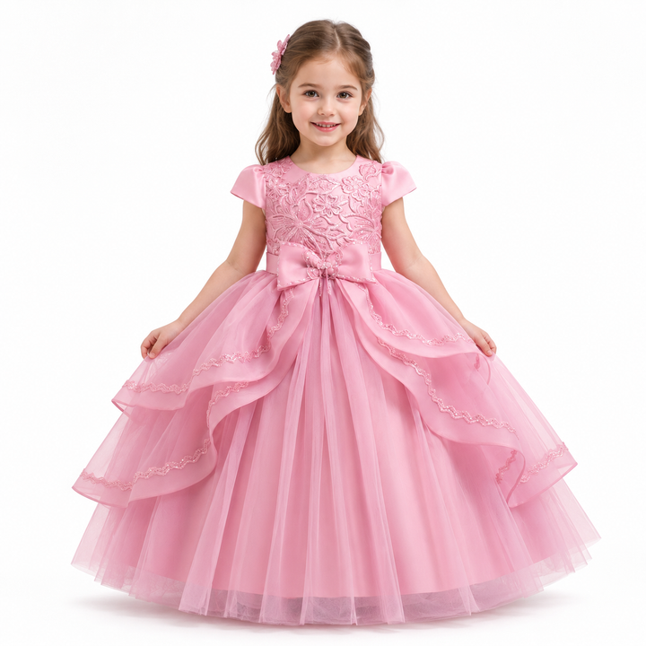 Princess Layered Ball Gown for Girls - Royal