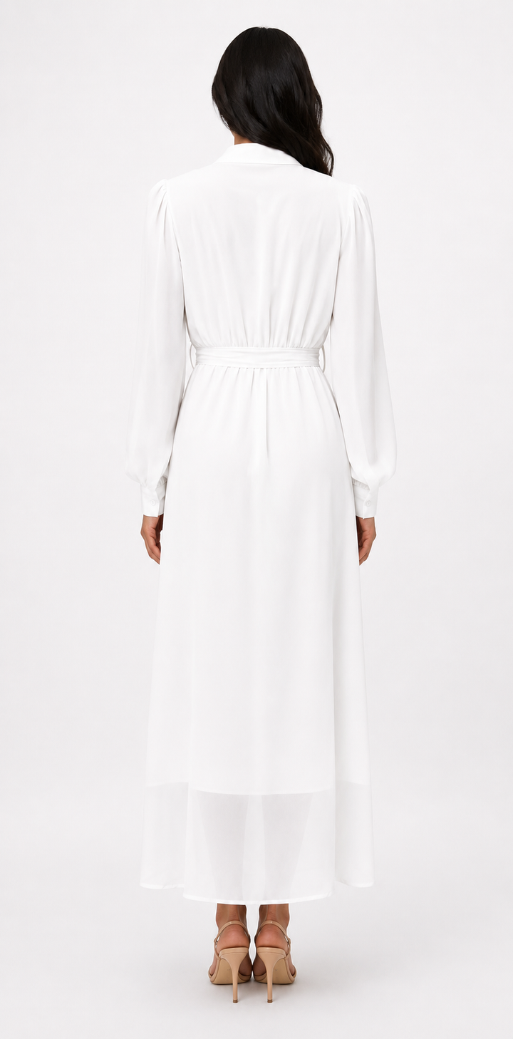 Chiffon Wrap Maxi Dress with Belt - Grace