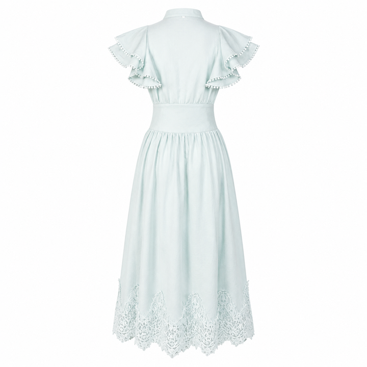 Vintage Lace Hem Midi Dress - Charm
