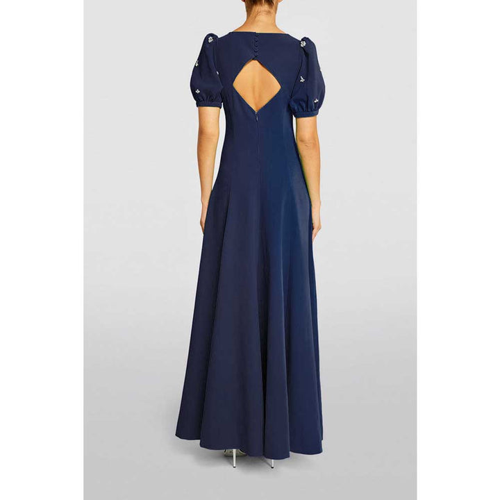 puff-sleeve embellished gown – NVY