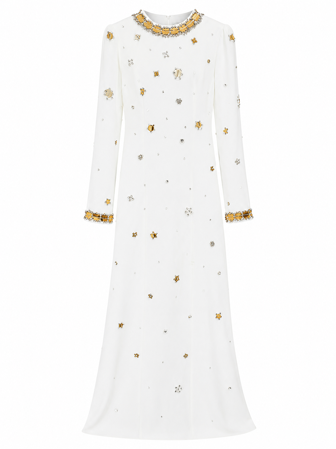 Crystal Embellished Maxi Dress - Ivory