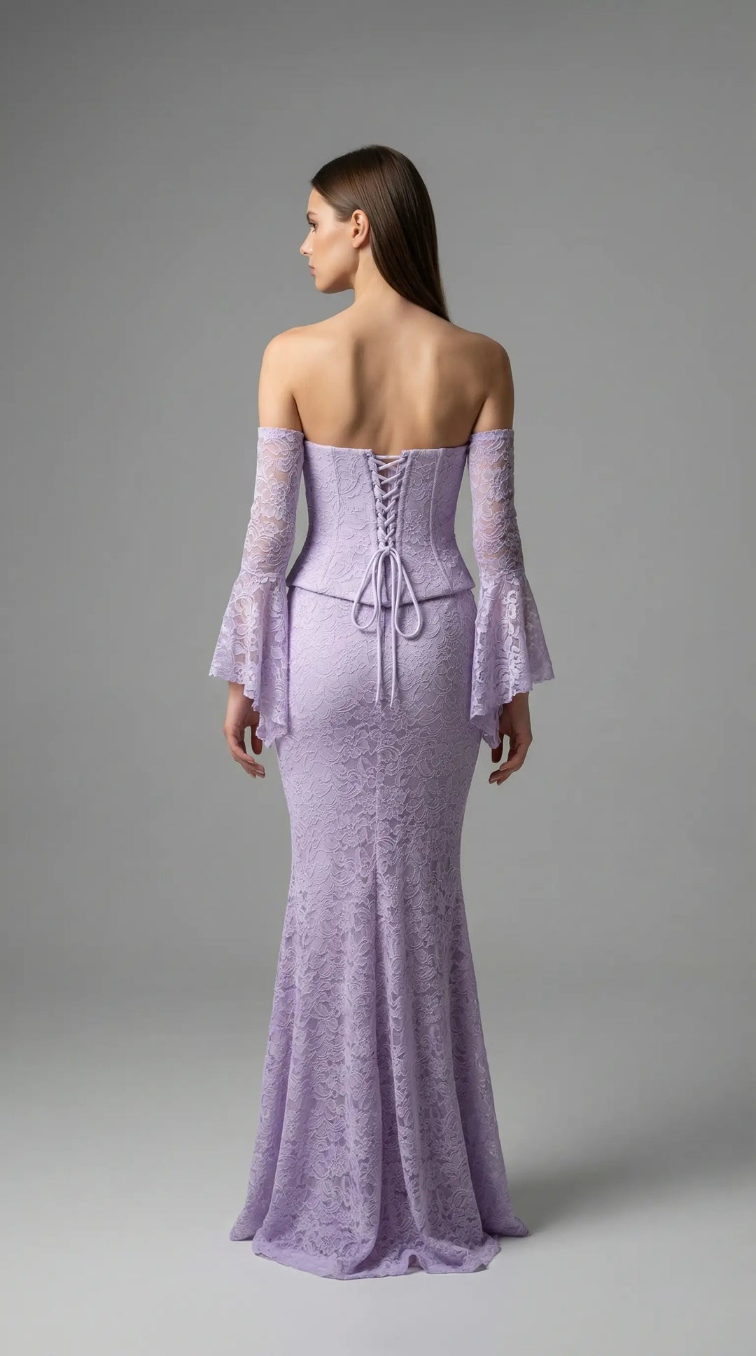 Mermaid-style evening dress with a corset-embellished bodice 2471 - SILSA
