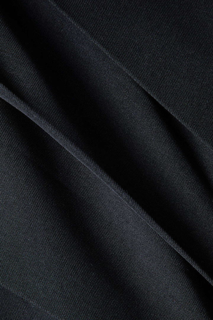 Pleated Asymmetrical Button Pocket High Waist Skirt