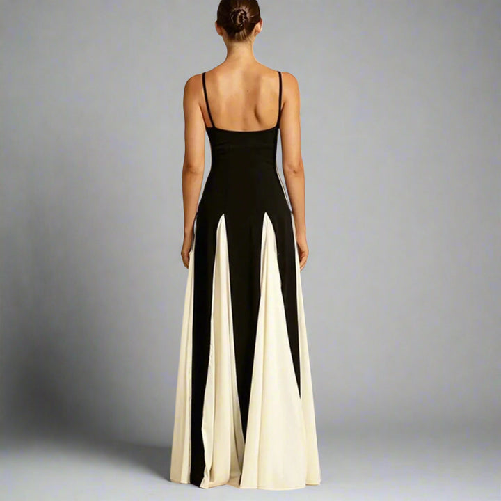 two-tone panel maxi dress – Sarena