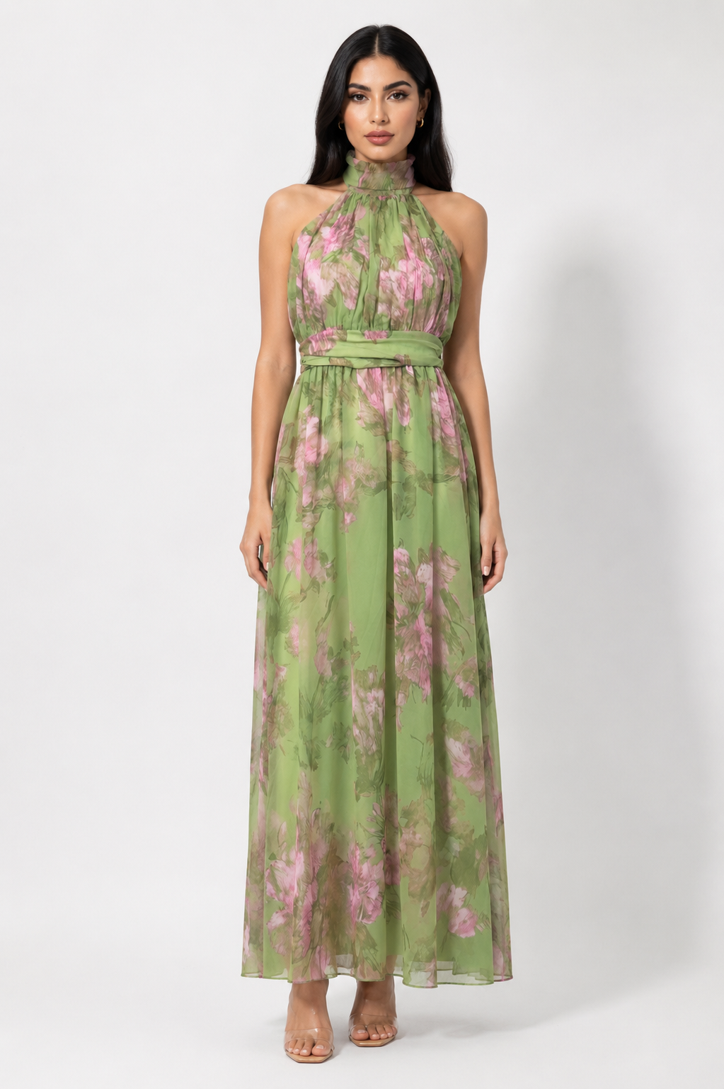 Violet Bloom Halter Maxi Dress - Dream