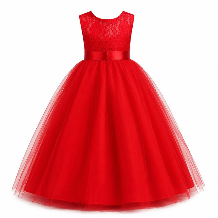 Elegant Lace Princess Dress - Girls