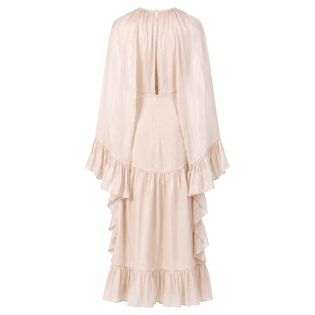 Blush High-Low Ruffle Maxi Dress - Serenity