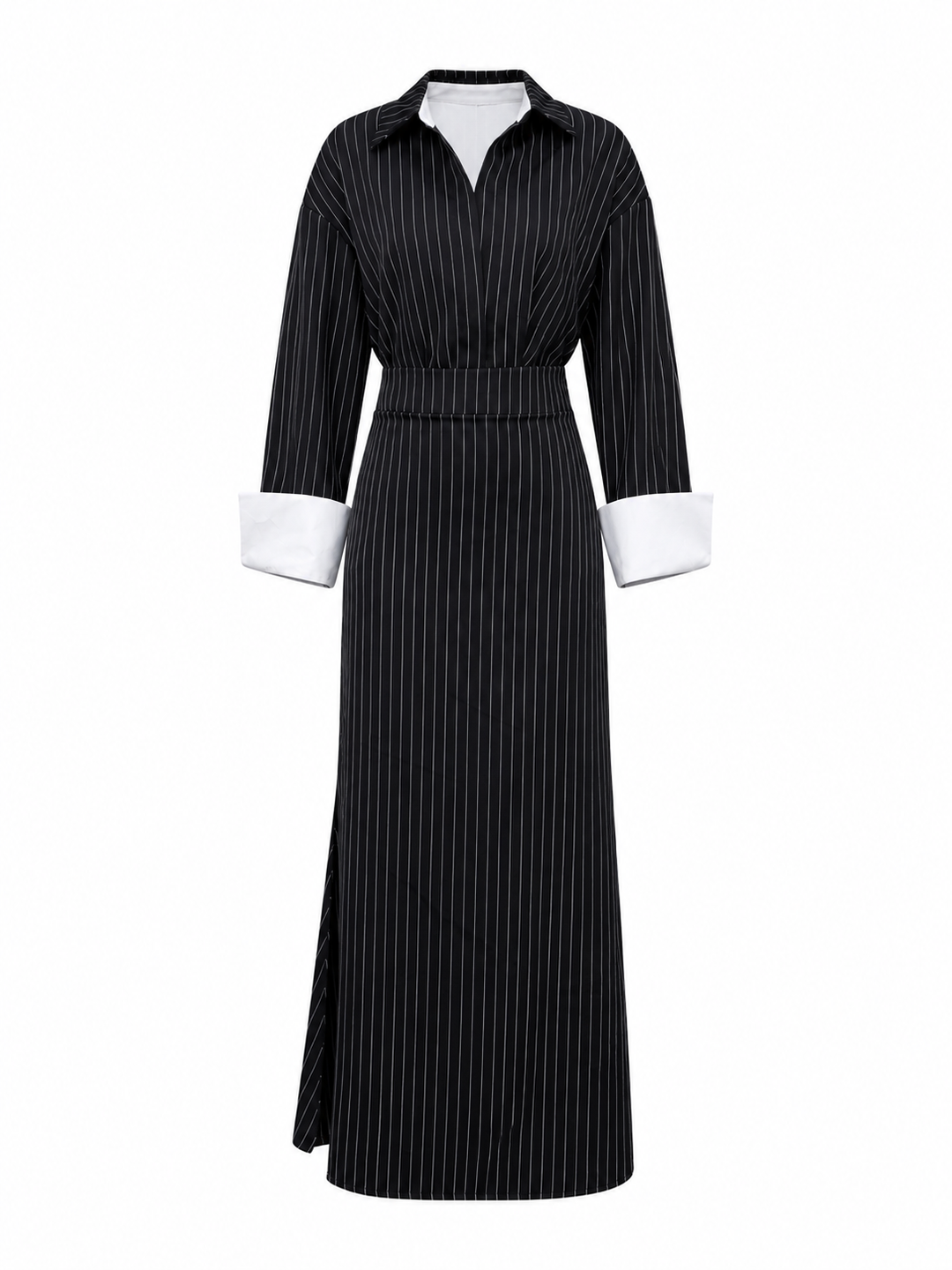 Classic Pinstripe Maxi Dress - Chic