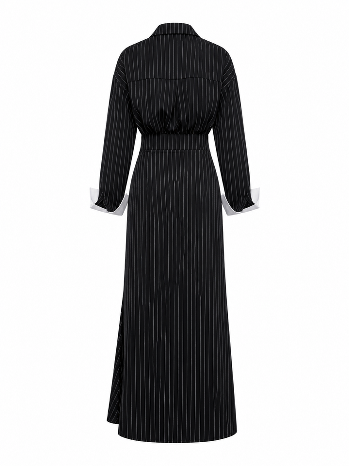 Classic Pinstripe Maxi Dress - Chic