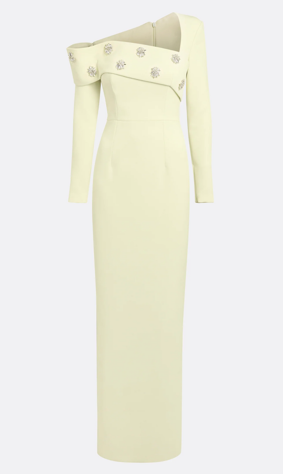Embellished Asymmetric Gown - Elara
