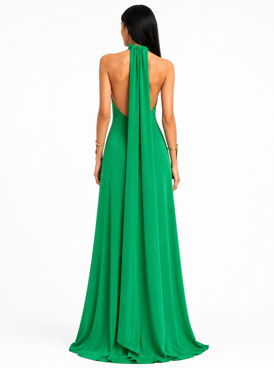 Halter Keyhole Mermaid Gown – Emerald