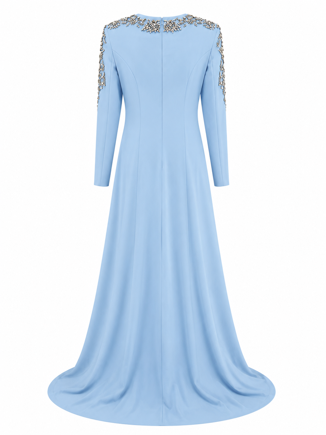 Crystal Embellished Maxi Dress - Sky