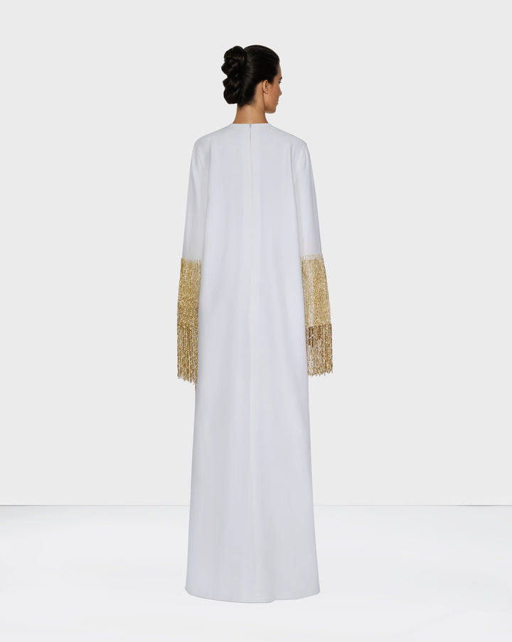 Loose dress with beaded sleeves - ZAYDIN