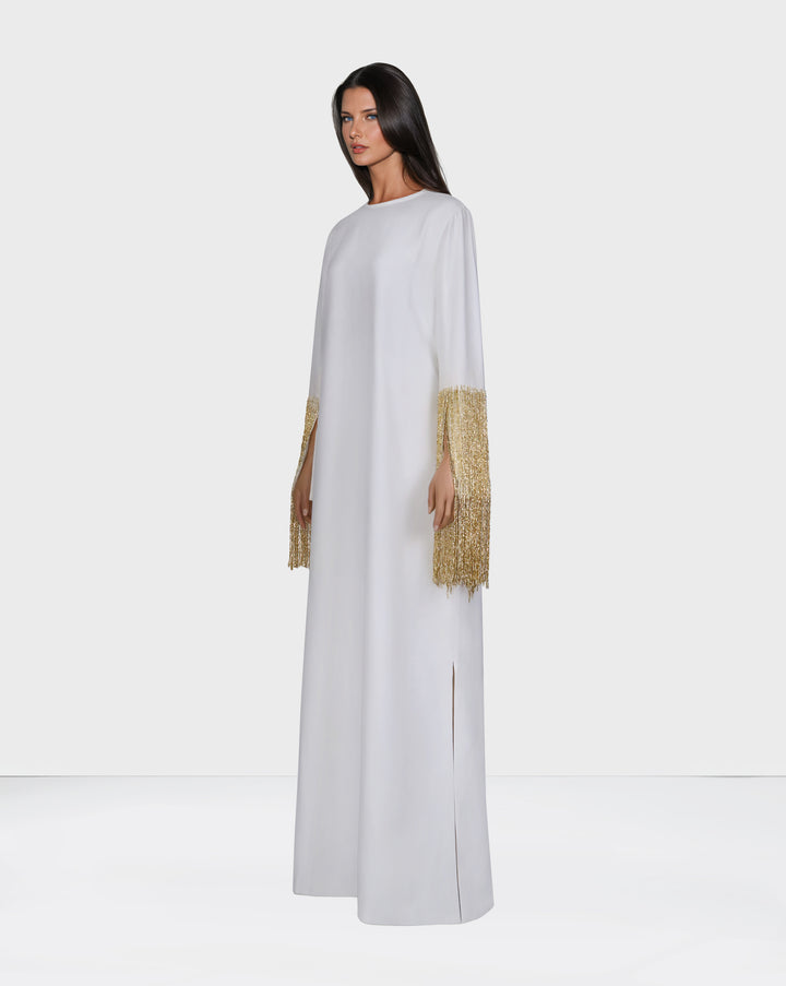 Loose dress with beaded sleeves - ZAYDIN