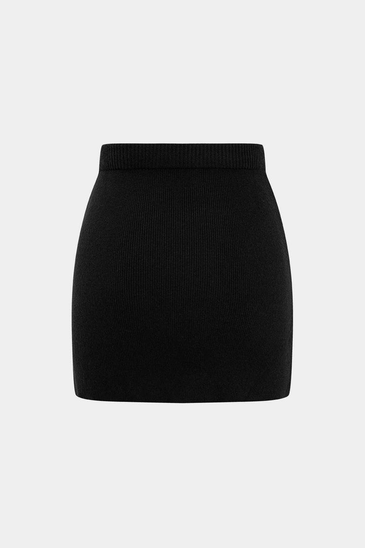 Basic Solid Knit Mini Skirt