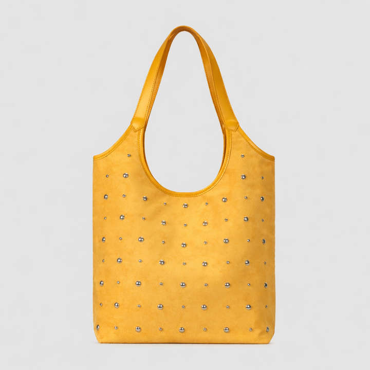 studded shoulder tote bag with wide handle – SUNSET