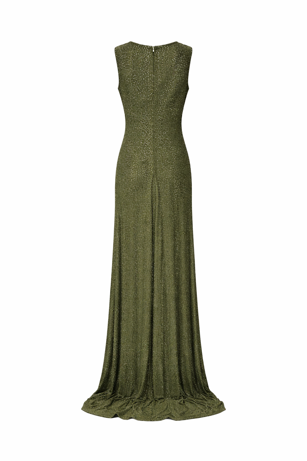 sleeveless maxi dress with draped cowl neckline and crystal embellishment – VERDA