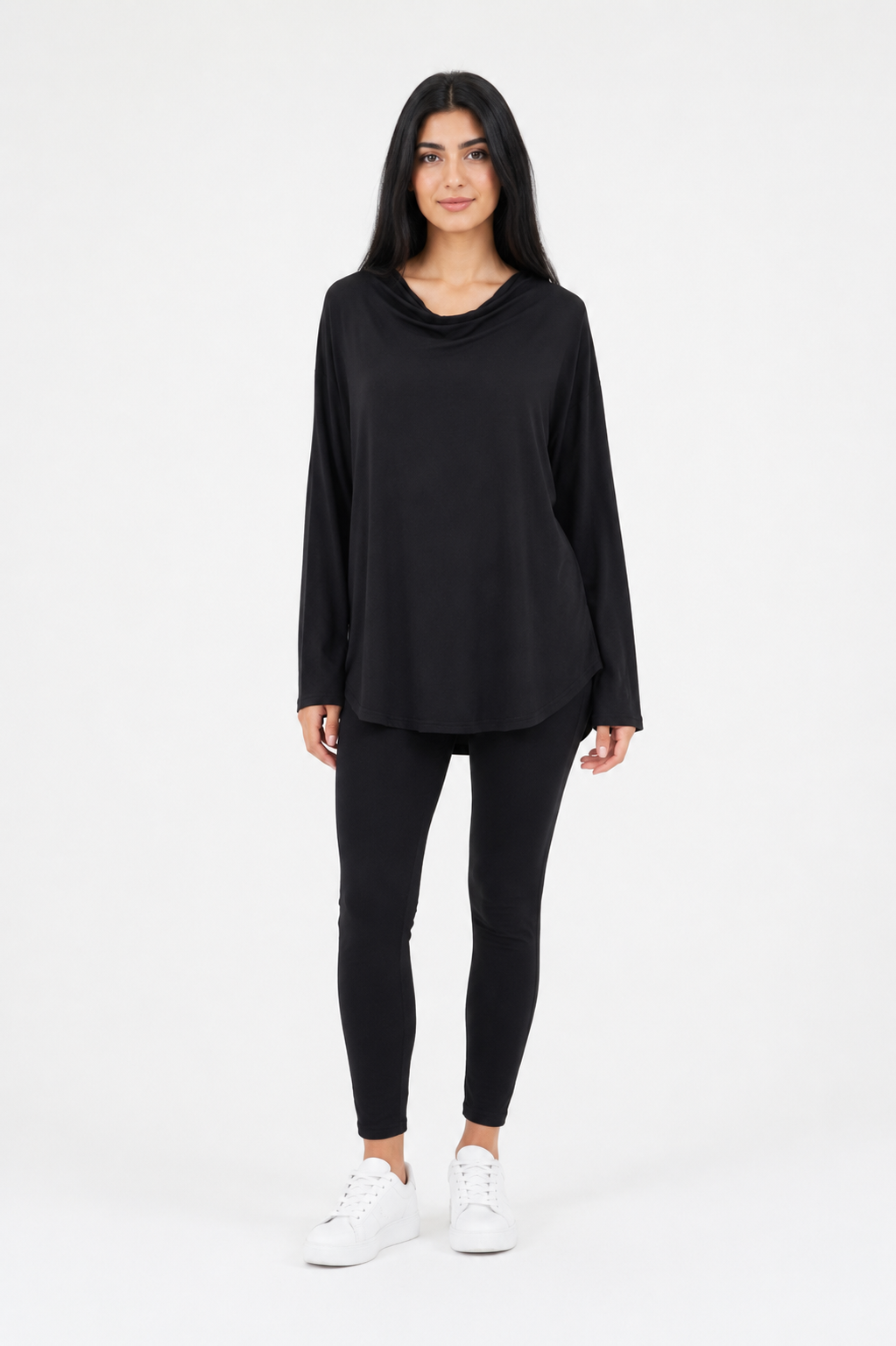 Draped Neck Relaxed Fit Top – FLOW