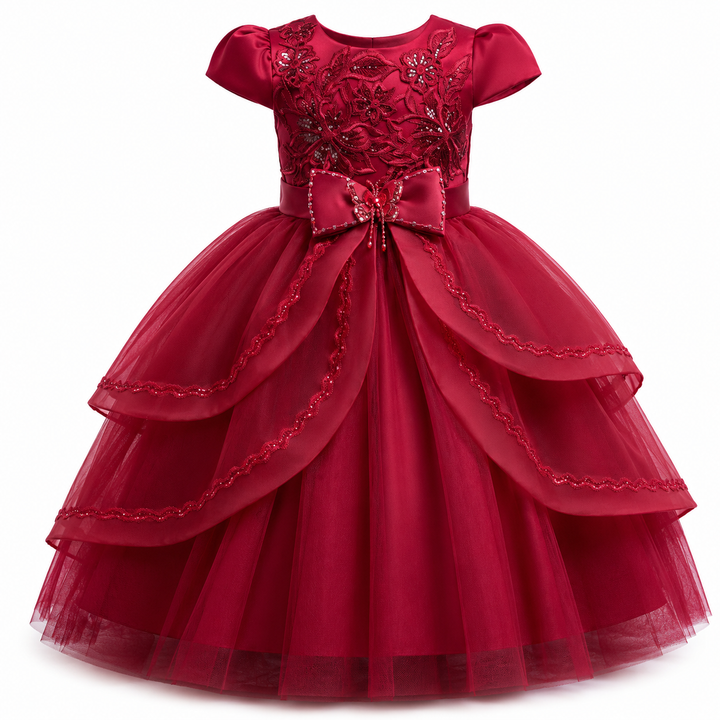 Princess Layered Ball Gown for Girls - Royal